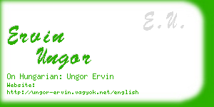 ervin ungor business card